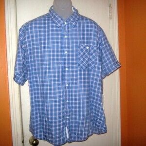 Paper Cloth & Denim Blue XXL Plaid Shirt NWT